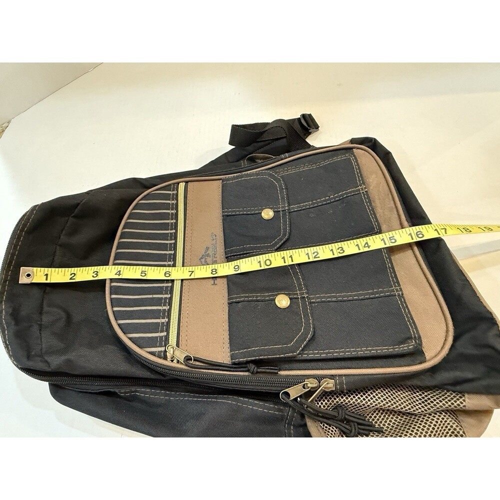 Vintage High Trails Hiking Backpack Brown Black Front Cargo Pockets Outdoor Pack - Picture 5 of 16